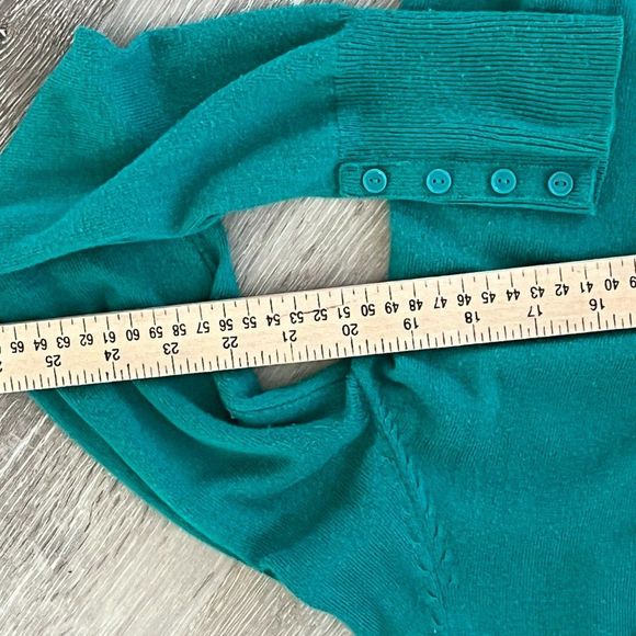 Worthington button front sweater cardigan green size medium - Picture 4 of 9